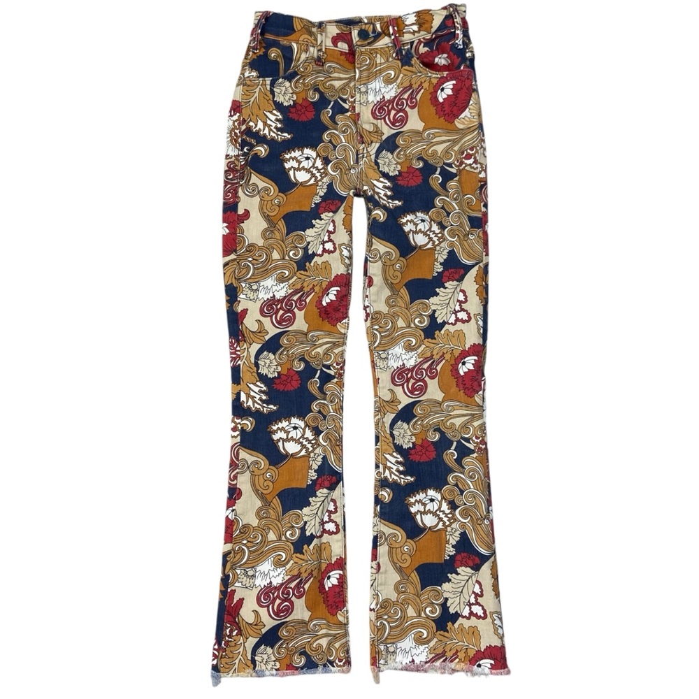 Mother Denim The Hustler Ankle Fray Flowers in Her Hair Crop 25 Anthropologie